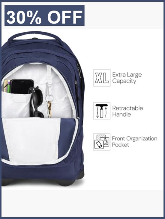 JanSport Driver 8 Rolling Backpack Convertible Wheeled Laptop Bag main image 4